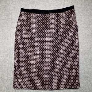 Talbots Pink Black Tweed Pencil Skirt Womens 12 Classic Preppy Work